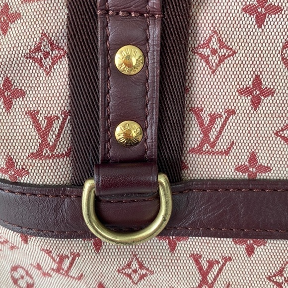 Louis Vuitton Burgundy Red Mini Lin Josephine GM with Gold Crossbody Chain - Picture 9 of 17